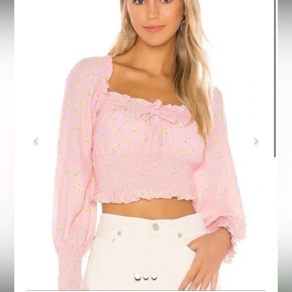 Faithfull the Brand Pink Milkmaid Top, size small